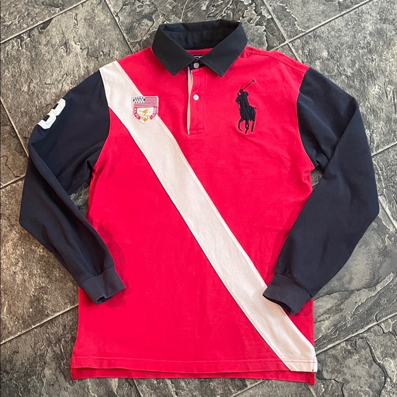 Polo Ralph Lauren Other - Vintage POLO RALPH LAUREN Long Sleeve Rugby Polo w Crest & Embroidered Logo